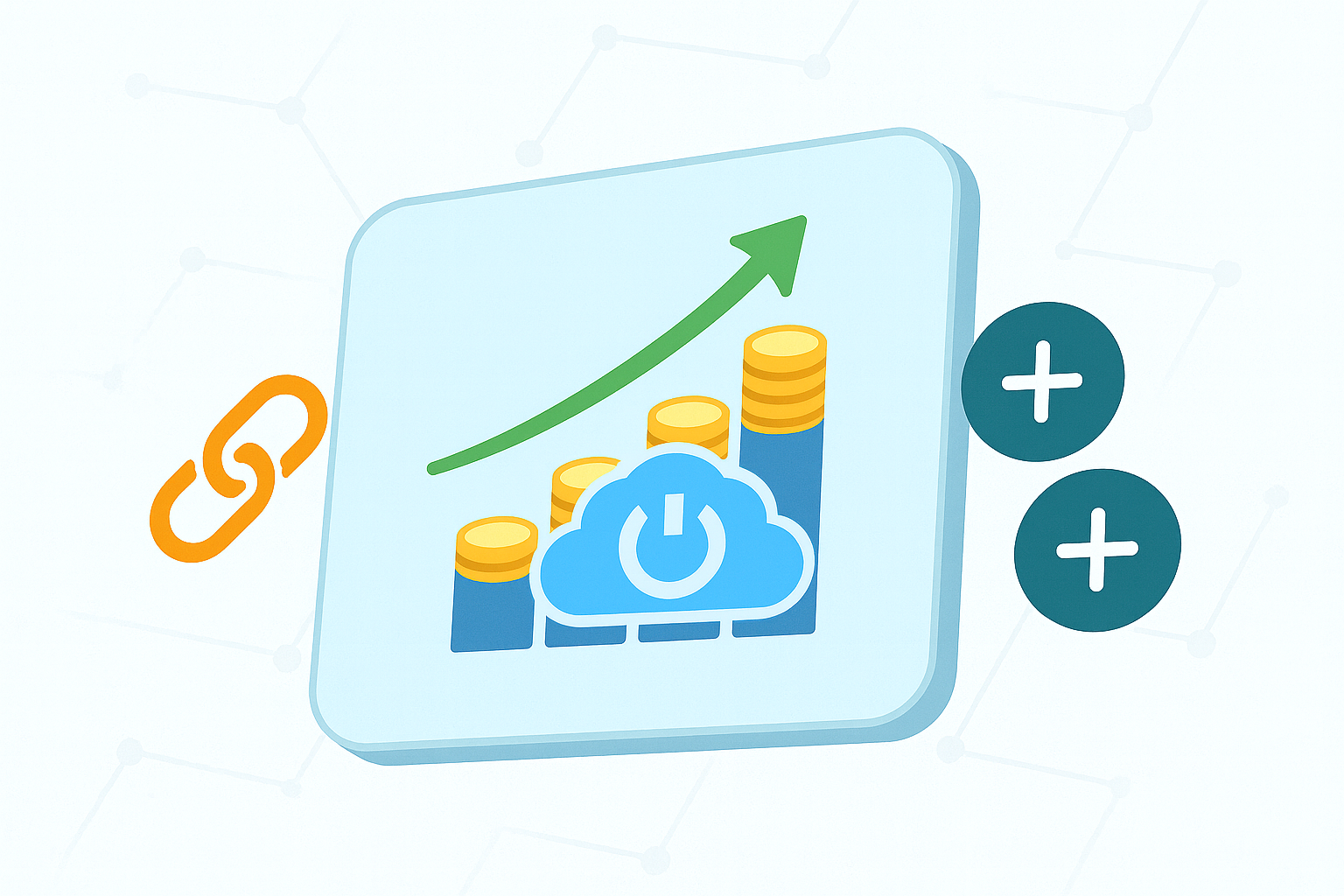 Ilustracja programu partnerskiego - rosnące prowizje i link polecający
